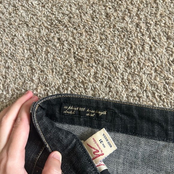 Citizens Of Humanity Dark Denim Skirt Sophia Knee Length Cotton Business Size 31 - Picture 6 of 9